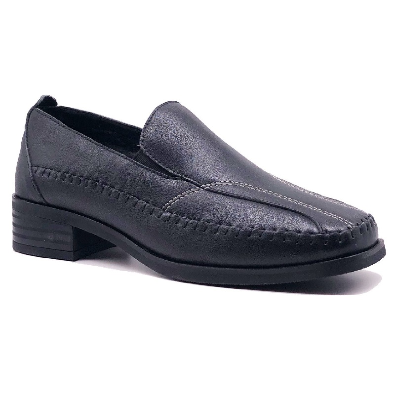 Chaussures habillées en cuir de gaufrage naturel noir chaussures officielles de bureau pour femmes